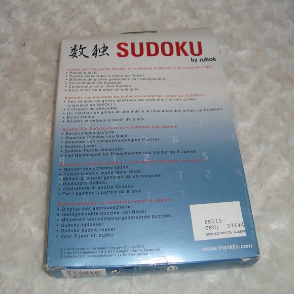 Sudoku Handheld Game with Touch Screen Display by Nikoli New Sealed - Picture 5 of 5